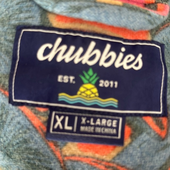 Men's Chubbies "The Funky Spore" Long Sleeve Flannel Overshirt Button-Up Shirt - Picture 7 of 7